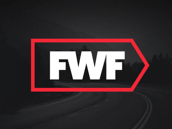 Fifth Wheel Freight (FWF) logo on an opaque background of the road